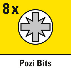 8 punte con profilo Prozidriv da PZ1 – PZ3