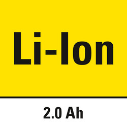 Batteria agli ioni di litio con una capacità di 2 Ah