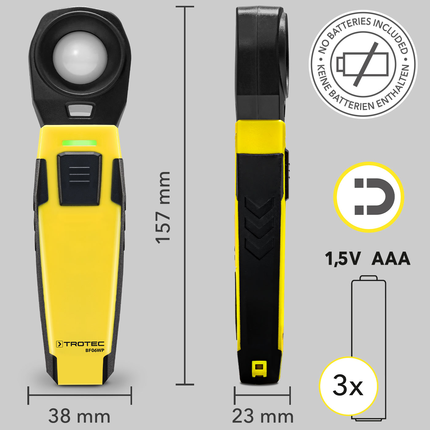 BF06WP – dimensioni, batterie e supporto magnetico