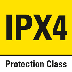 Classe di protezione IPX4 – protezione contro gli spruzzi d'acqua provenienti da tutte le direzioni