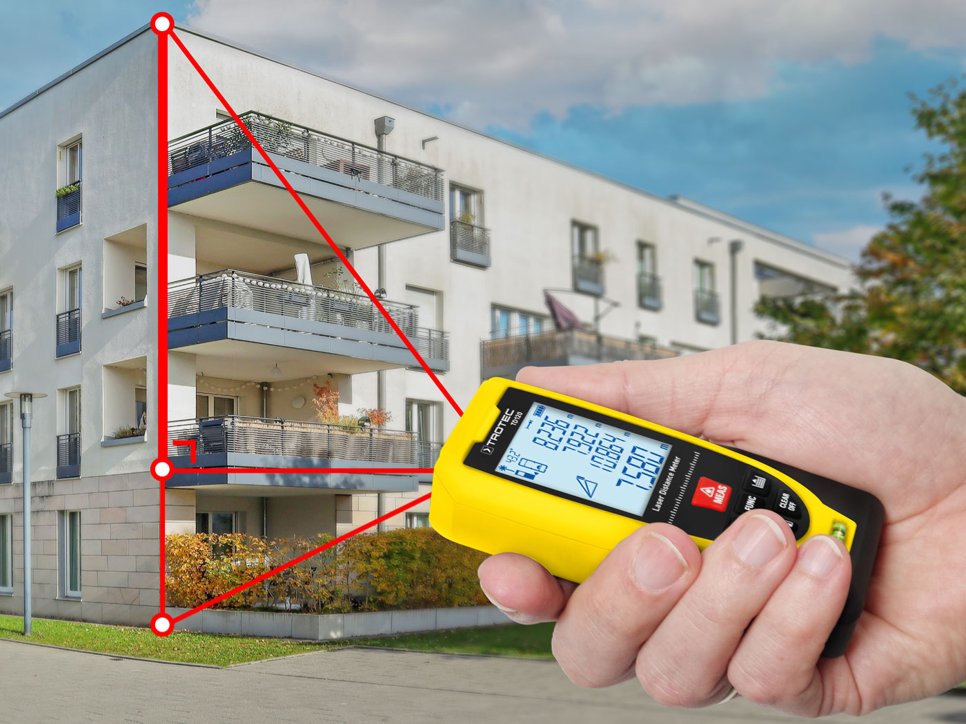 Con il TD120 si possono calcolare automaticamente le altezze e si possono determinare rapidamente anche i calcoli indiretti delle altezze o le altezze parziali