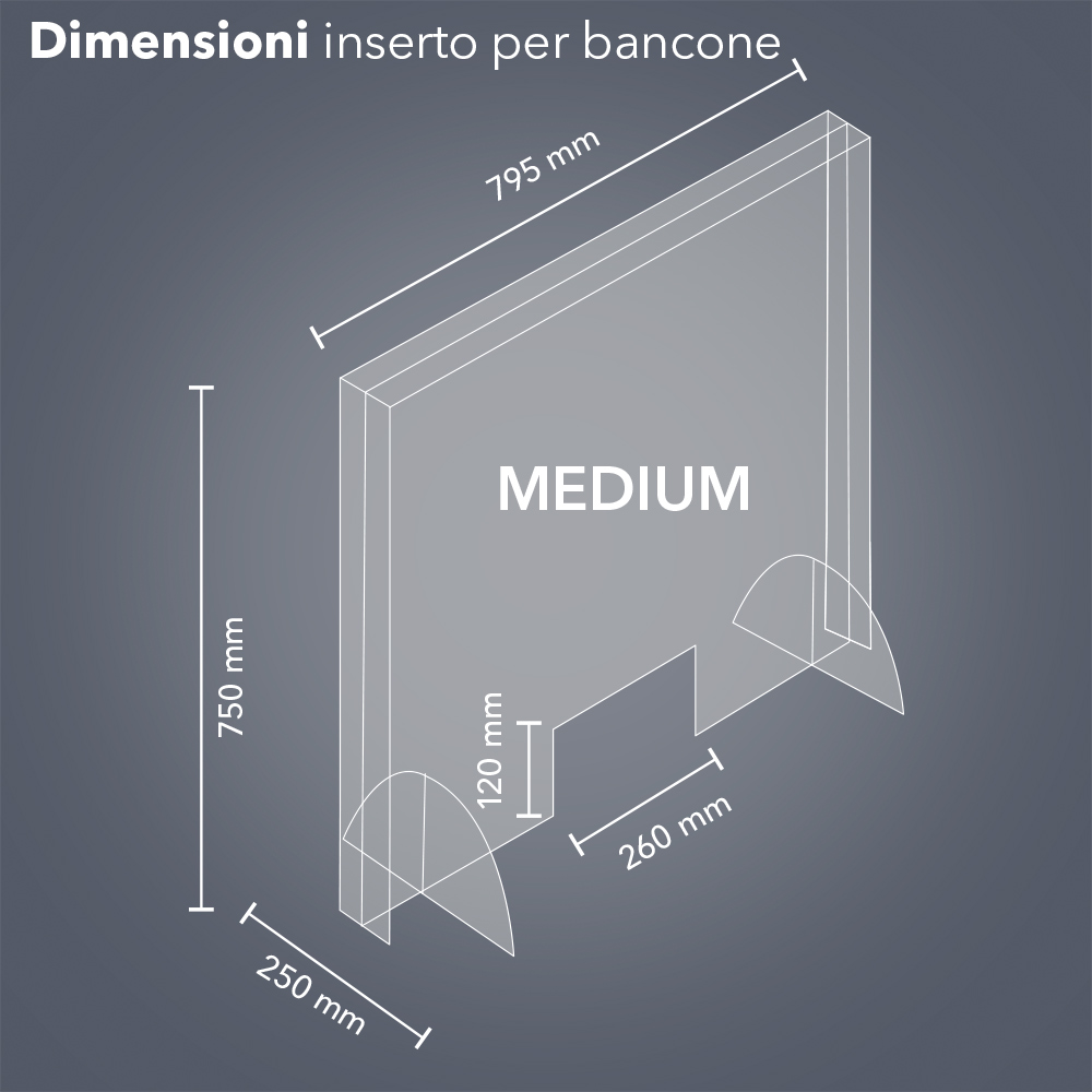 Dimensioni inserto per bancone (medium)