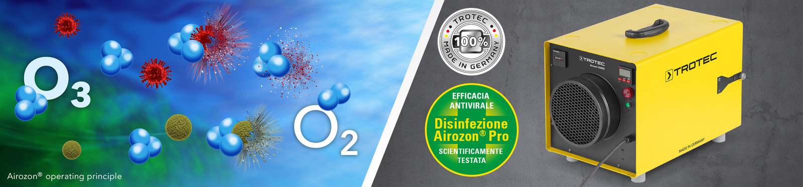 Dispositivo professionale per disinfezione a ozono Airozon 20000 "Made in Germany"