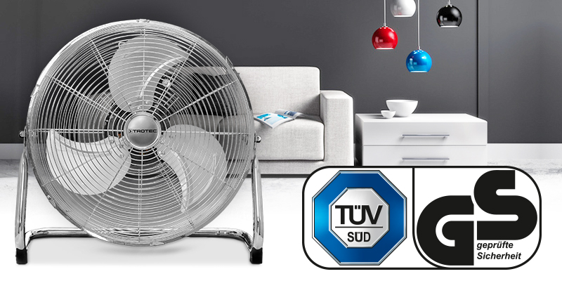 TROTEC TVM 18 Ventilatore da pavmento 100 Watt di potenza 3 livelli di velocità Diametro delle pale di 45 cm 