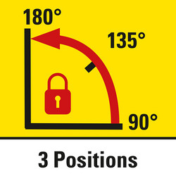 Possibilità di blocco in 3 angolazioni: 90°, 135° e 180°