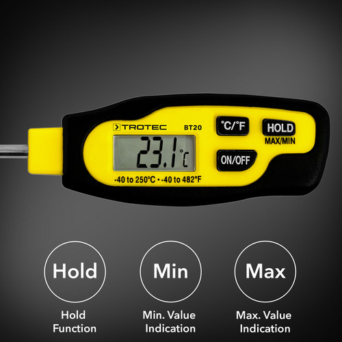 Tempo di risposta rapido con valore minimo, valore massimo e funzione di mantenimento