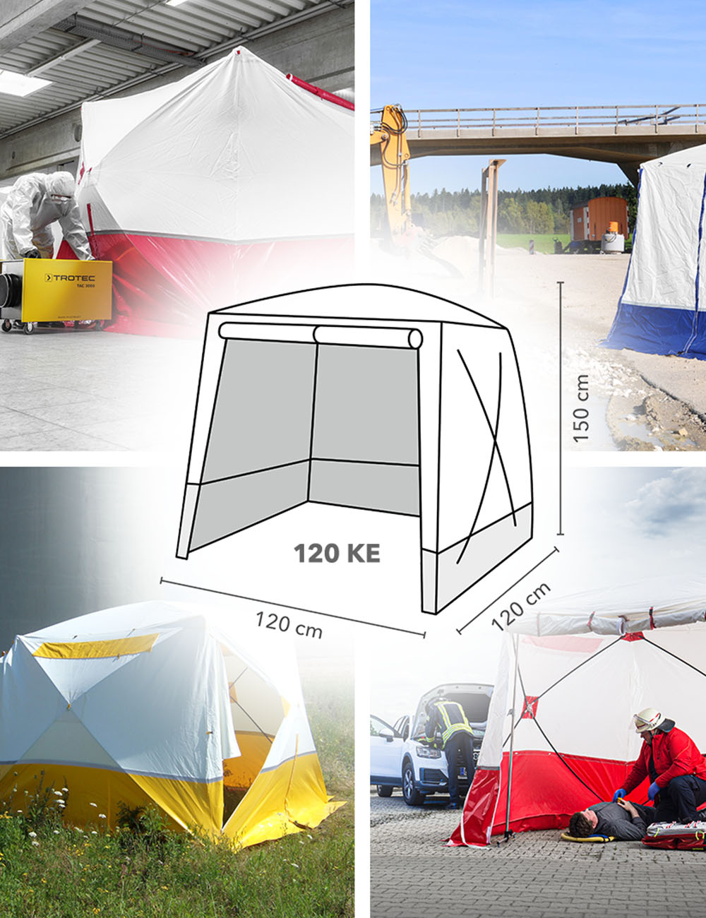 Tenda a tetto piano 120 KE - utilizzo versatile!